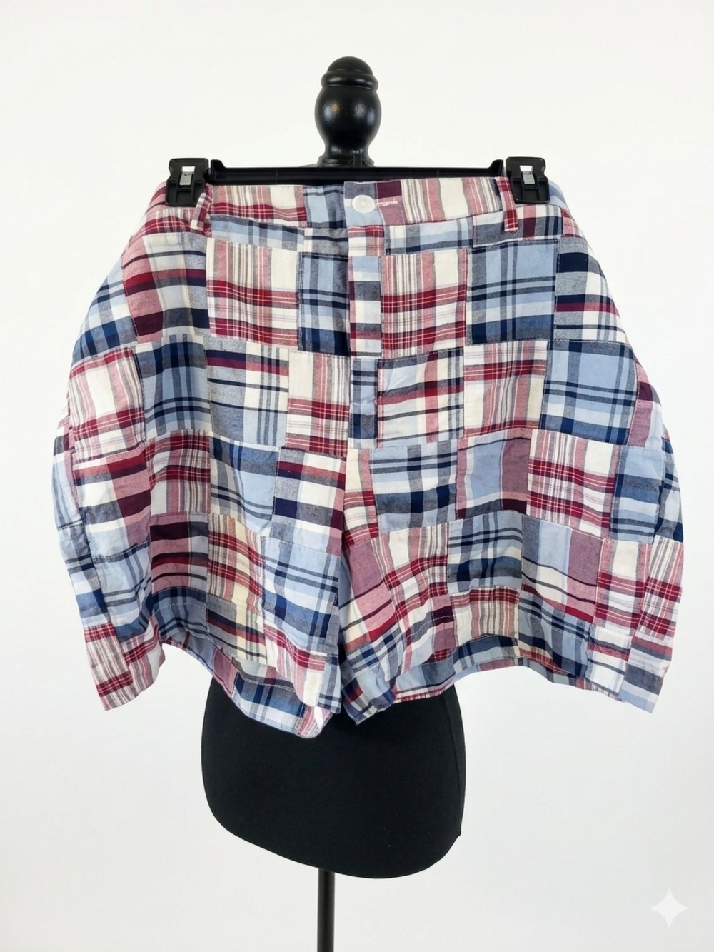 croft & barrow Red, Blue & White Patchwork Plaid Bermuda Shorts